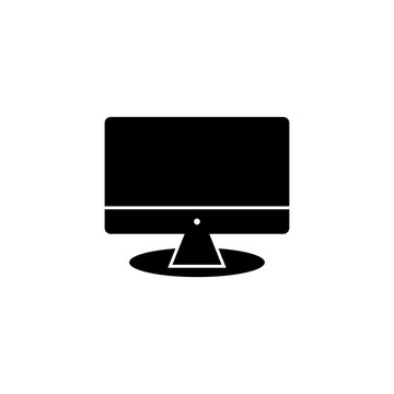 Monitor icon filled glyph or solid style vector illustration