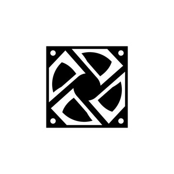 computer fan icon glyph or solid style vector illustration
