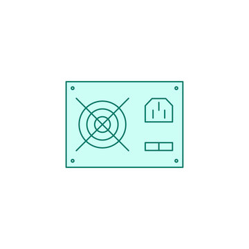computer Power supply icon filled outline or line style vector illustration