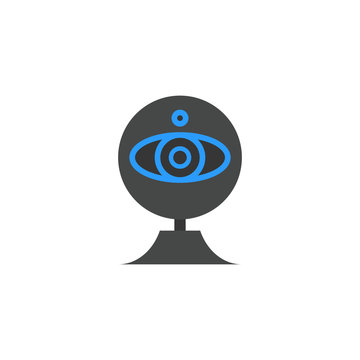 web cam icon flat cartoon style vector illustration