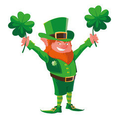 Sticker - saint patrick lemprechaun with clovers leafs