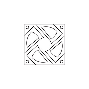 computer fan icon outline or line style vector illustration