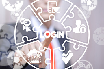 Poster - Login Password Access Devices Data concept. User account.