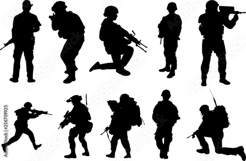 Fotomural Soldier Silhouette Shape Vector