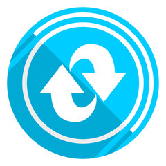 Poster - Rotation flat design blue web icon, easy to edit vector illustration for webdesign and mobile applications