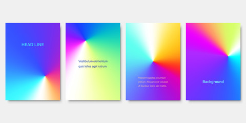 Wall Mural - Set of Colorful Conical Gradient Backgrounds. Minimalistic Cover Design for Branding, Banners, Posters and Brochures. EPS10 Vector.