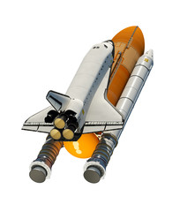 Wall Mural - american space shuttle isolated on white background