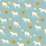 Fototapeta Pokój dzieciecy - Seamless pattern with horses.