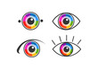 Eye icon - eye symbol. flat eye sign vector. colorful eye icons