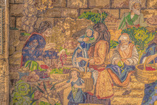 Jerusalem - October 04, 2018: Mosaic Paintings In The Old City Of Jerusalem, Israel