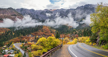 Ouray Colorado In Autumn On The Million Dollar Highway 