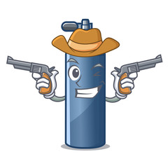 Sticker - Cowboy air tank diving in cartoon shape