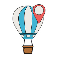 Sticker - balloon air hot flying with pin location