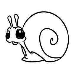 Wall Mural - Little snail cartoon illustration isolated image