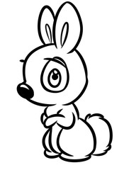 Wall Mural - rabbit cartoon illustration isolated image coloring page