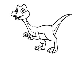 Wall Mural - Raptor dinosaur birthday egg cartoon illustration isolated image coloring page