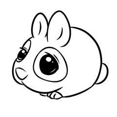 Wall Mural - rabbit cartoon illustration isolated image coloring page