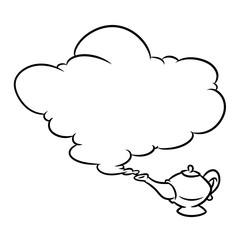 Wall Mural - Aladdin Magic Lamp Jin Cloud cartoon illustration isolated image