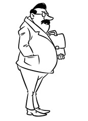 Wall Mural - Man angry briefcase cartoon illustration isolated image