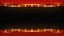 Red Marquee Light Board Sign Retro On White Background. 3d Rendering