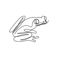 Wall Mural - frog one line art drawing vector illustration minimalist design