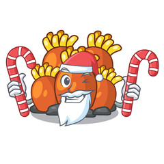 Poster - Santa with candy miniature orange coral reef in character