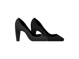 Canvas Print - Black classic high heel shoes. Fashion concept.