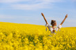 © hreniuca - Beautiful blonde girl posing in yellow field