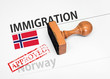 Approved Immigration Norway application form with rubber stamp