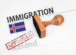 Approved Immigration Iceland application form with rubber stamp