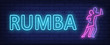 Rumba neon text with two dancers
