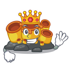 Poster - King orange sponge coral in shape mascot