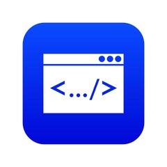 Poster - Code window icon digital blue for any design isolated on white vector illustration