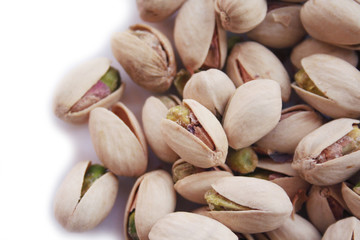 Pistachios isolated on white background