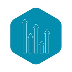 Poster - Arrows pointing up icon. Outline illustration of arrows pointing up vector icon for webicon. Outline illustration of vector icon for web