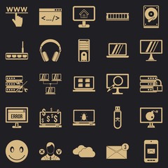 Poster - Internet icons set. Simple set of 25 internet vector icons for web for any design