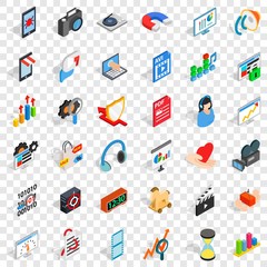 Poster - Right design icons set. Isometric style of 36 right design vector icons for web for any design