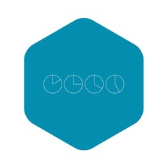 Poster - Four circle pie diagrams icon. Outline illustration of four circle pie diagrams vector icon for webicon. Outline illustration of vector icon for web