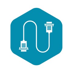 Poster - Cable wire computer icon in simple style isolated vector illustration
