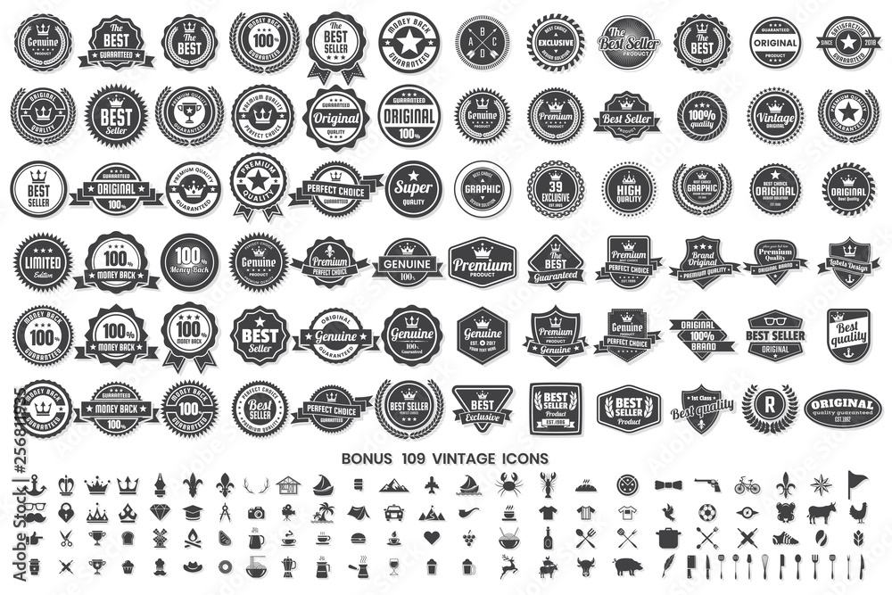 Vintage Retro Vector Logo for banner - obrazy, fototapety, plakaty 