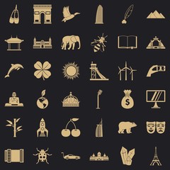 Poster - Around the world icons set. Simple style of 36 around the world vector icons for web for any design