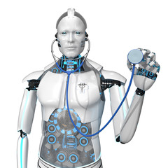 Humanoid Robot Medical Assistant Stethoscope