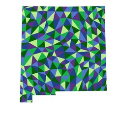 Wall Mural - New Mexico U.S. state isolated polygonal map low poly style blue and green colors illustration