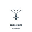 sprinkler icon vector from agriculture collection. Thin line sprinkler outline icon vector illustration. Linear symbol for use on web and mobile apps, logo, print media.