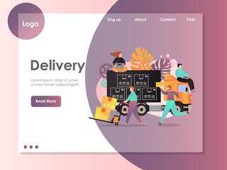 Aufkleber - Delivery vector website landing page design template