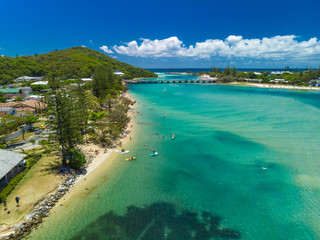 Wall Mural - Aerial drone view, Tallebudgera Creek and beach on the Gold Coast, Queensland, Australia