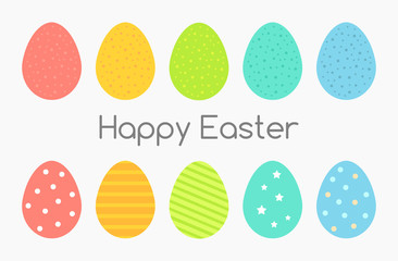 Wall Mural - colorful easter eggs collection.