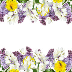 Fotomurales - Beautiful floral background of Jasmine, lilac, and dandelionsBeautiful floral background of Jasmine, lilac, and dandelions