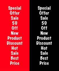 Canvas Print - template of text or lettering. special offer. sale. discount. new product. hot sale. 50 off. grunge 