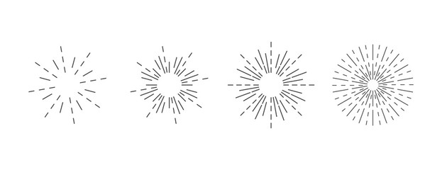 Wall Mural - sunburst icon. burst vector. sunburst set. linear style. - vector illustration